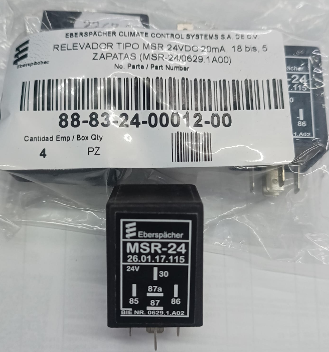 88-83-24-00012-00 Relevador Eberspacher Tipo Msr 24v